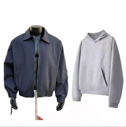 Mens Navy Blue Windproof Bomber Jacket