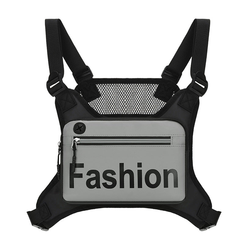 Mens Outdoor Chest Bag with Reflective Design