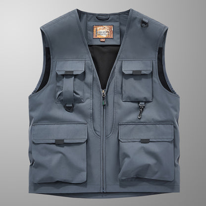Mens Outdoor Fishing Photographer Vest with Multiple Pockets