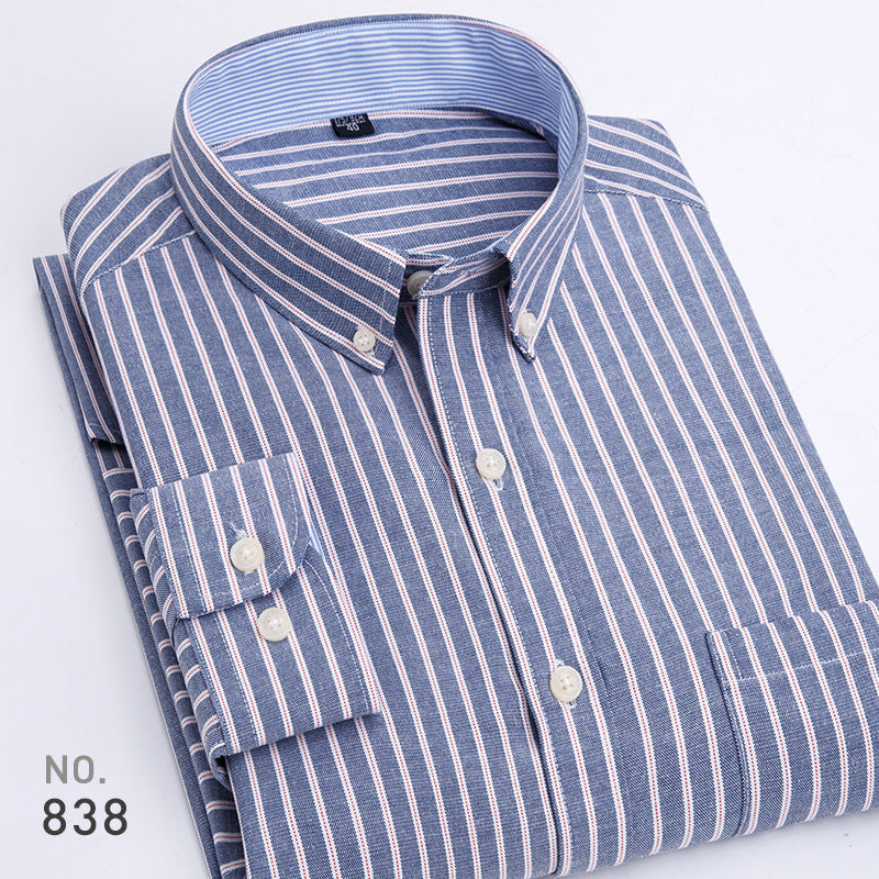 Mens Oxford Striped Long Sleeve Shirt