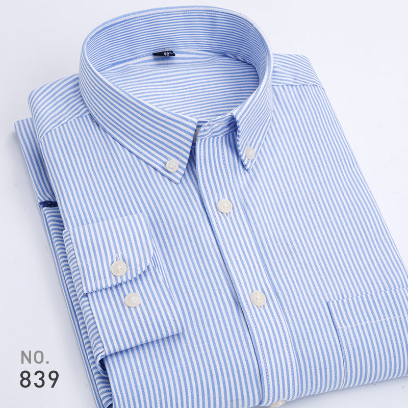 Mens Oxford Striped Long Sleeve Shirt