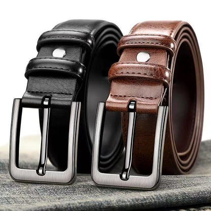 Mens Pin Buckle Leather Belt
