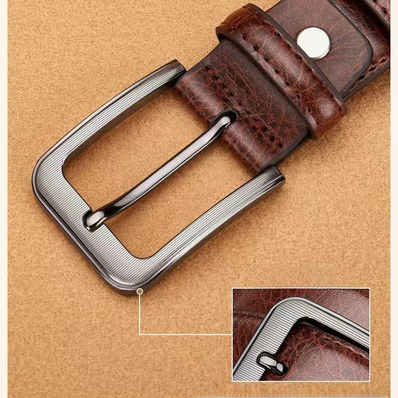 Mens Pin Buckle Leather Belt