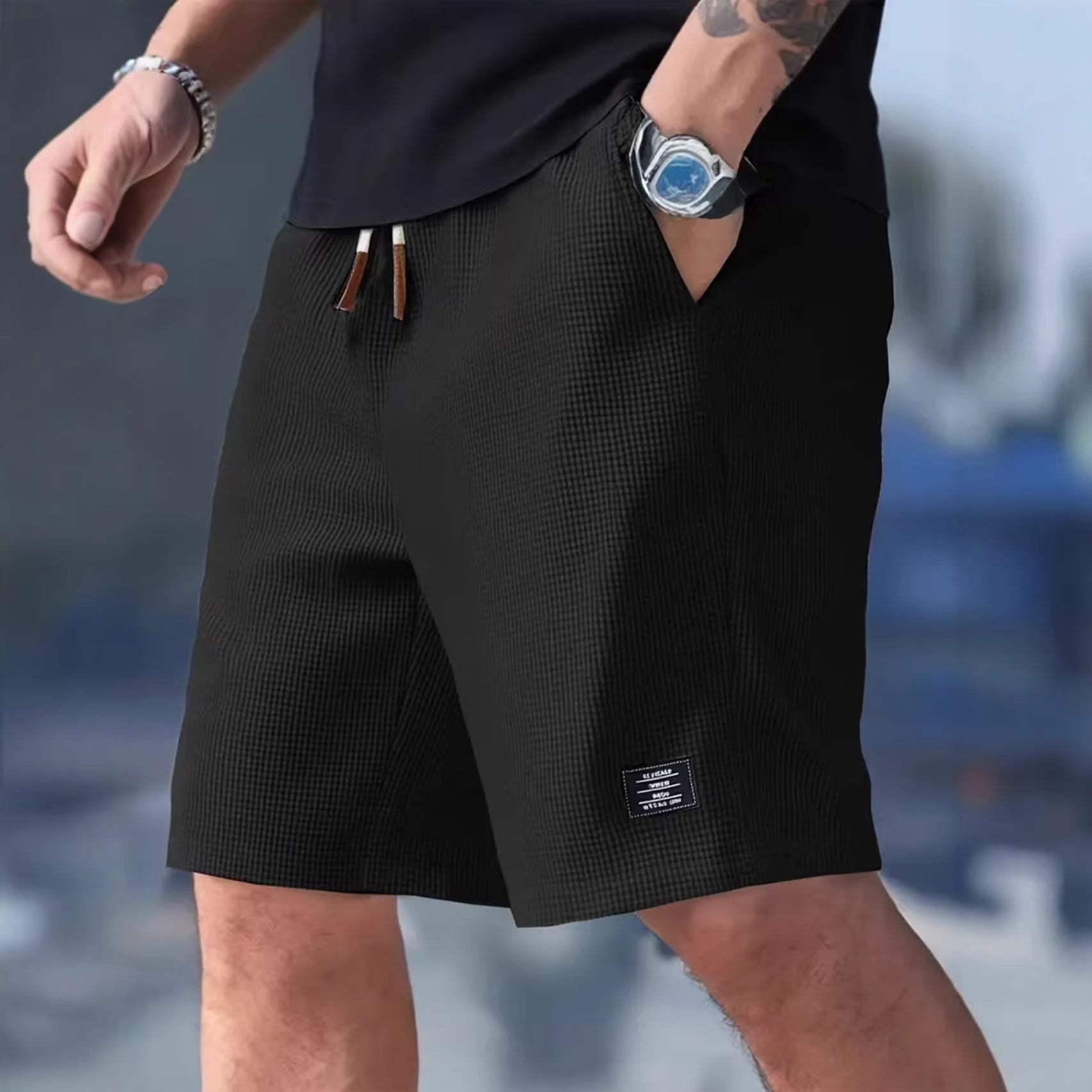 Mens Pineapple Pattern Casual Shorts