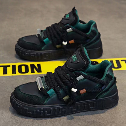 Mens Plaid Bread Design Sneakers
