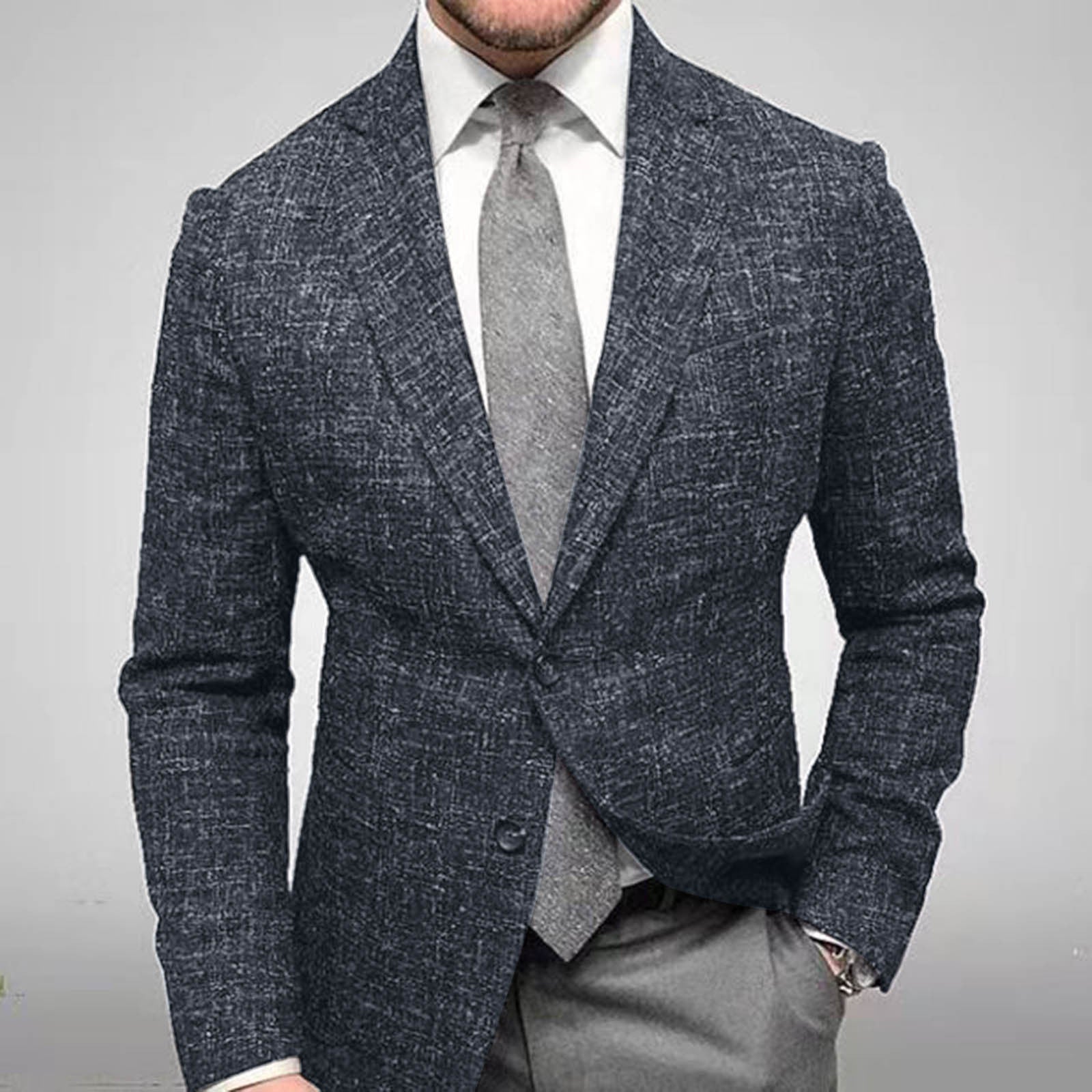 Mens Plaid Business Suit Jacket
