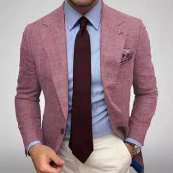 Mens Plaid Business Suit Jacket