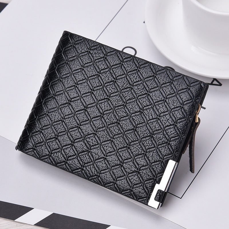Mens Plaid Zipper Wallet