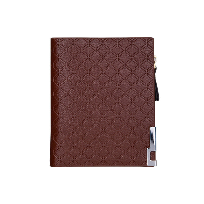 Mens Plaid Zipper Wallet