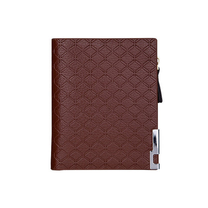 Mens Plaid Zipper Wallet