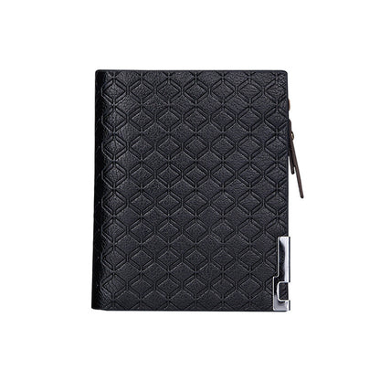 Mens Plaid Zipper Wallet