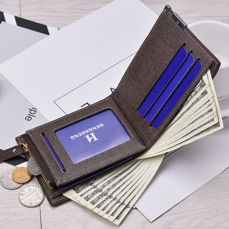 Mens Plaid Zipper Wallet