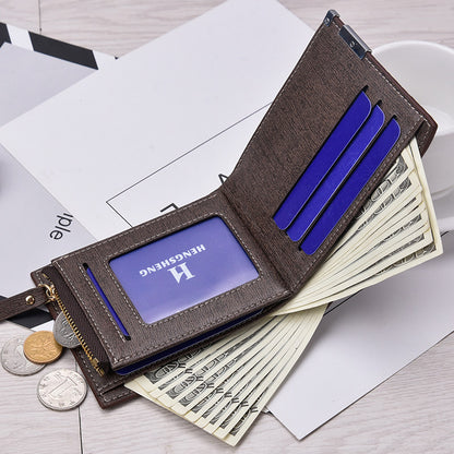 Mens Plaid Zipper Wallet
