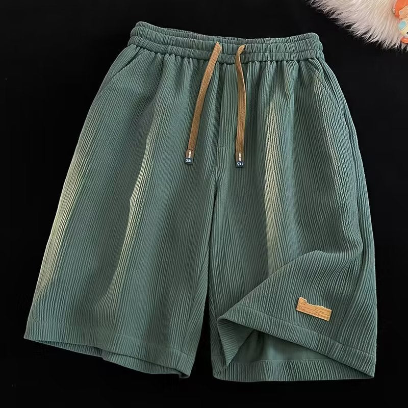 Mens Pleated Quick Dry Casual Shorts