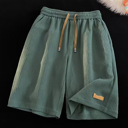 Mens Pleated Quick Dry Casual Shorts