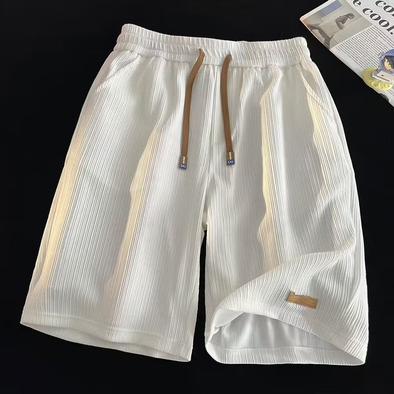 Mens Pleated Quick Dry Casual Shorts