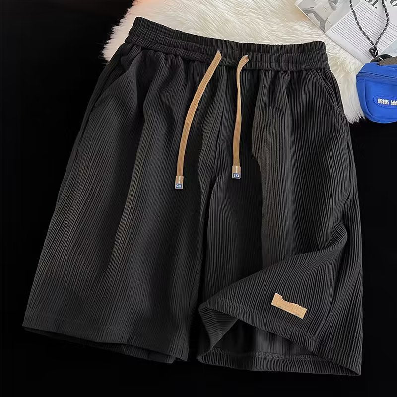 Mens Pleated Quick Dry Casual Shorts