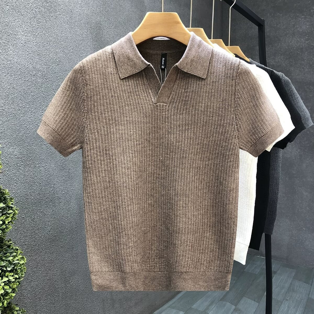 Mens Polo Collar Knit Shirt