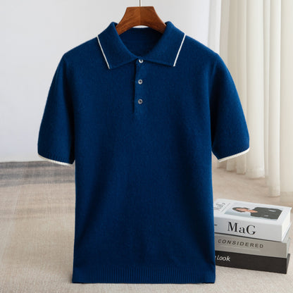 Mens Polo Collar Wool Sweater