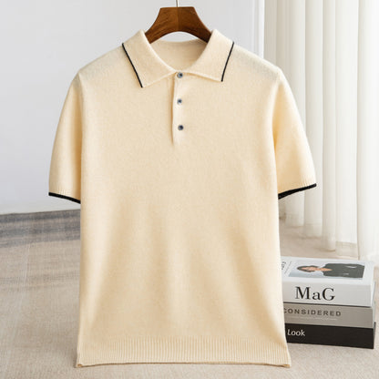 Mens Polo Collar Wool Sweater
