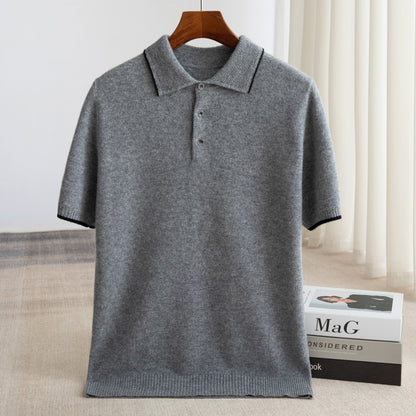 Mens Polo Collar Wool Sweater