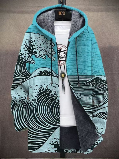 Mens Printed Plush Lined Windproof Jacket