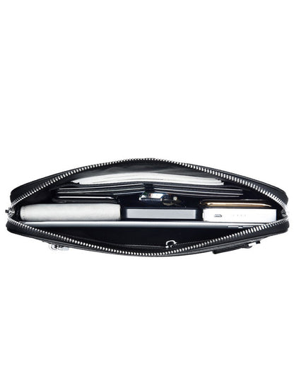 Mens PU Clutch Bag with Plaid Design