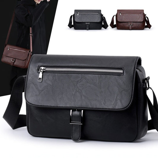 Mens PU Crossbody Bag Large Capacity Casual Commuting