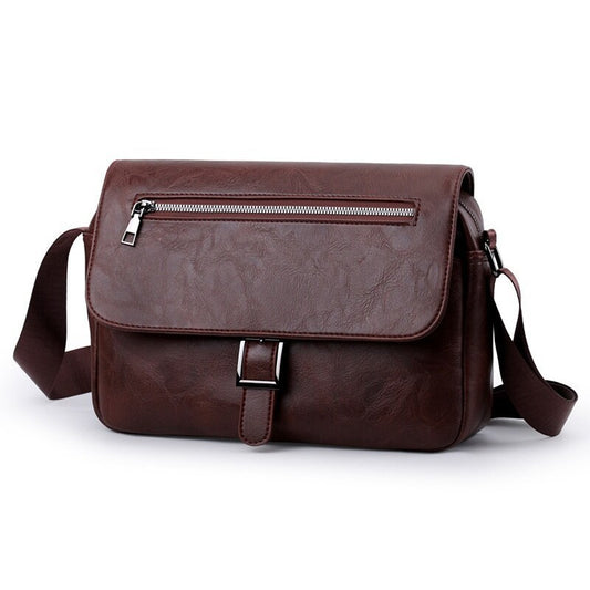 Mens PU Crossbody Bag Large Capacity Casual Commuting