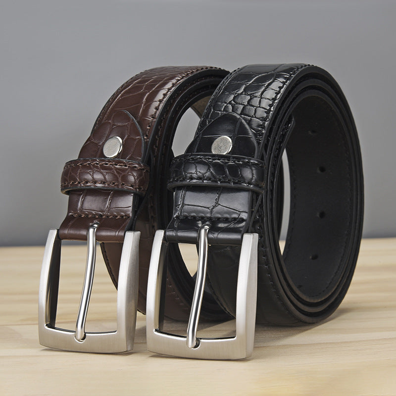 Mens Pu Leather Buckle Belt
