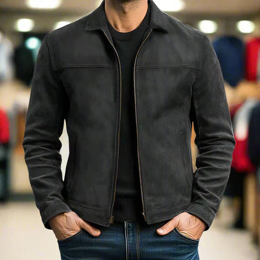 Mens PU Leather Lapel Jacket