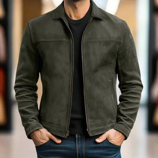Mens PU Leather Lapel Jacket