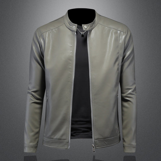 Mens PU Leather Motorcycle Jacket