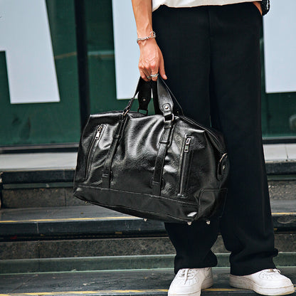 Mens PU Leather Travel Shoulder Bag