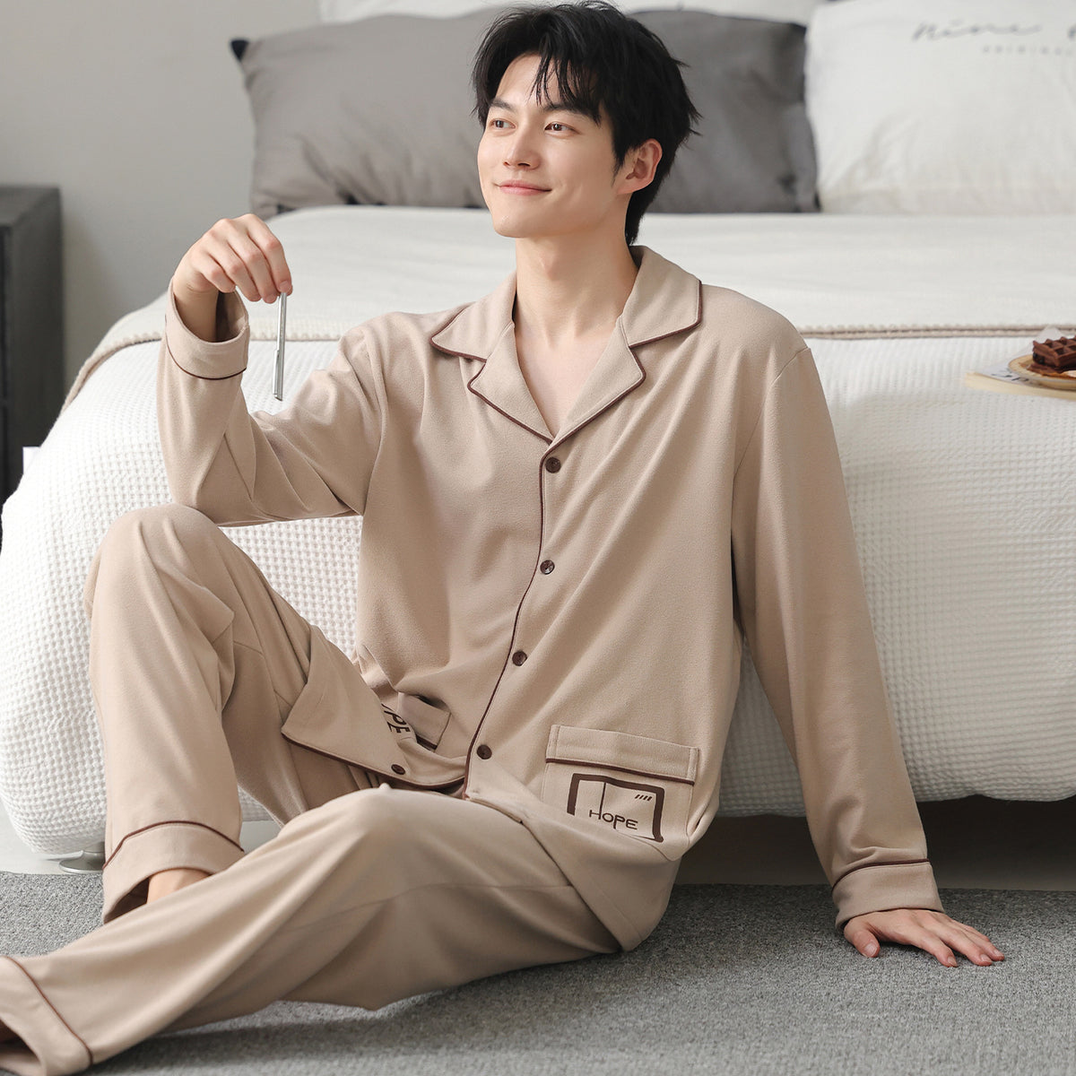 Mens Pure Cotton Pajama Set