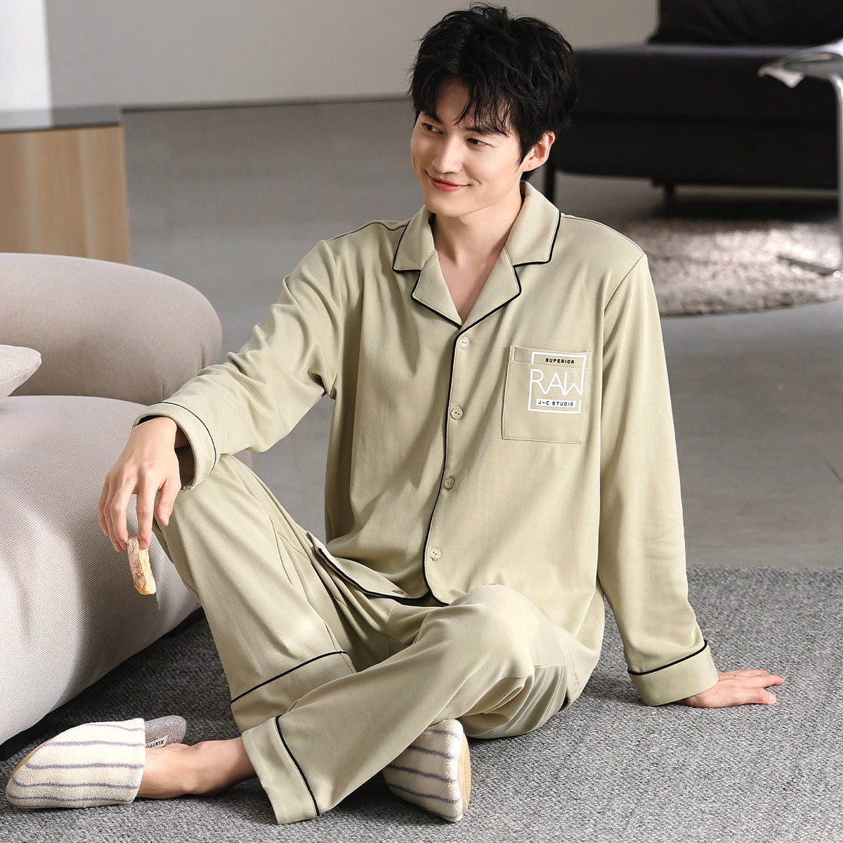 Mens Pure Cotton Pajama Set