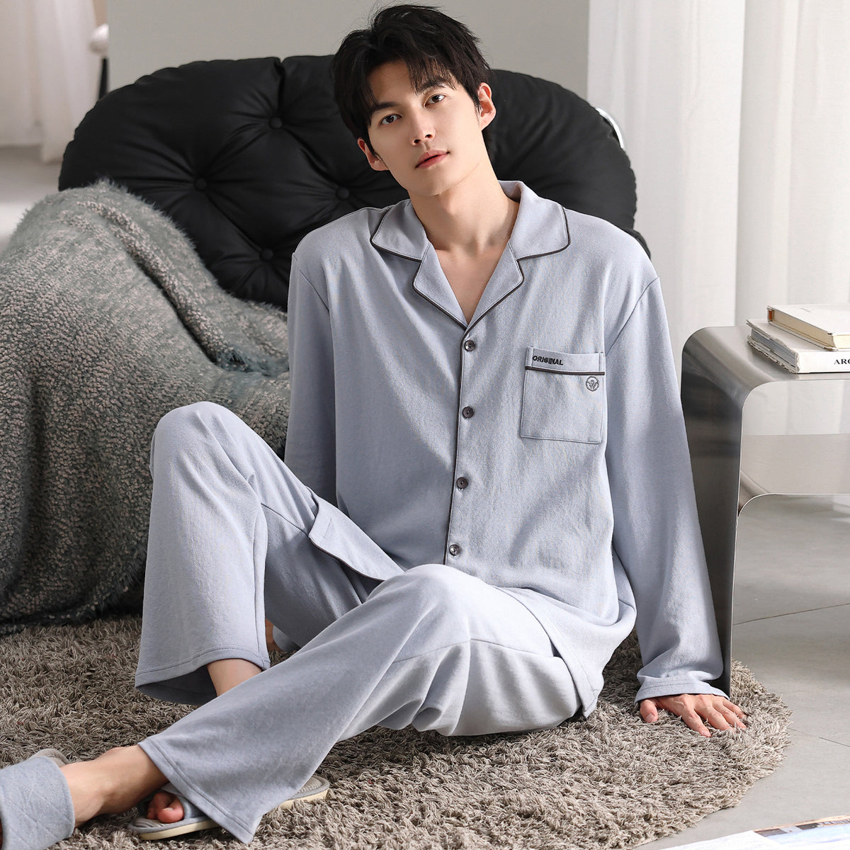 Mens Pure Cotton Pajama Set