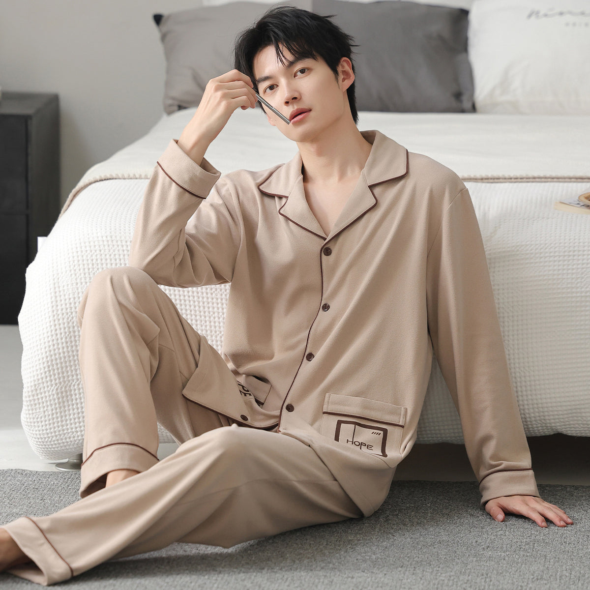 Mens Pure Cotton Pajama Set
