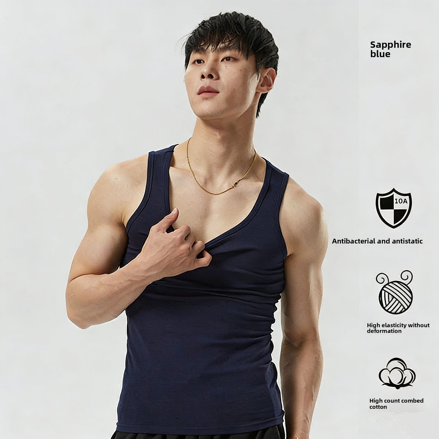 Mens Pure Cotton Sleeveless Undershirt