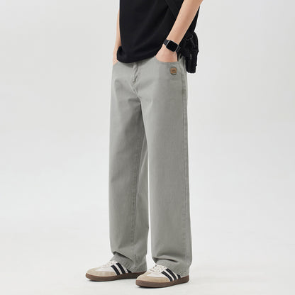 Mens Pure Cotton Straight Leg Casual Pants