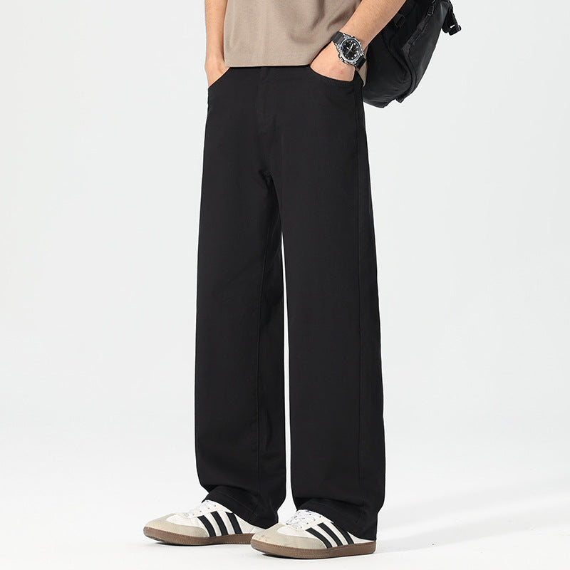 Mens Pure Cotton Straight Leg Casual Pants
