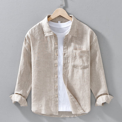 Mens Pure Linen Casual Shirt