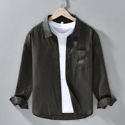 Mens Pure Linen Casual Shirt