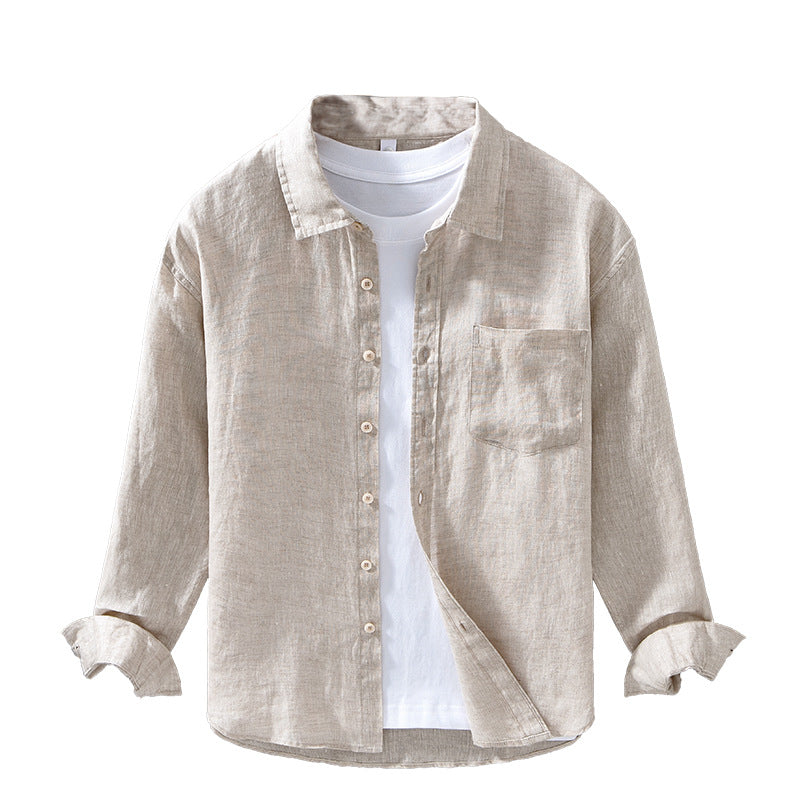 Mens Pure Linen Casual Shirt