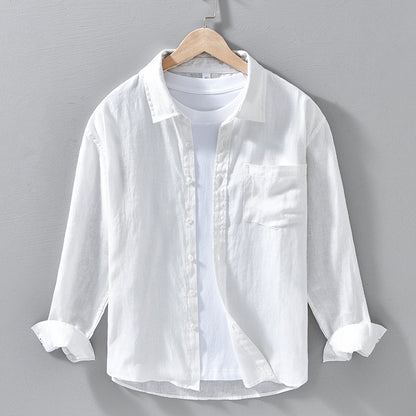 Mens Pure Linen Casual Shirt