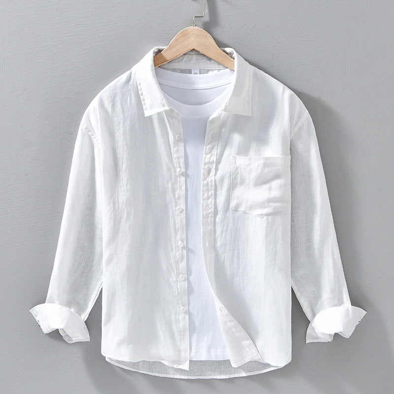 Mens Pure Linen Casual Shirt