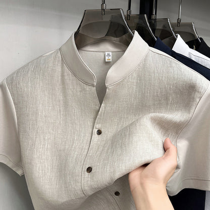 Mens Pure Linen Short Sleeve Shirt