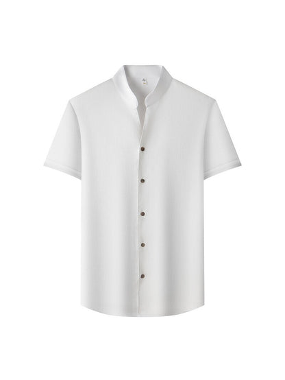 Mens Pure Linen Short Sleeve Shirt
