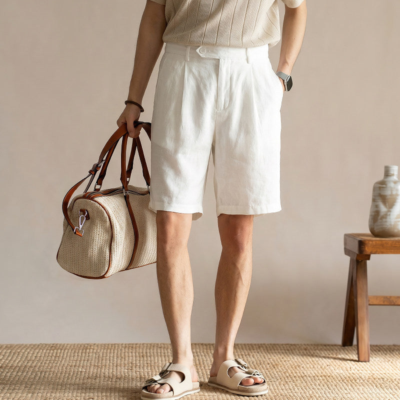 Mens Pure Linen Summer Shorts