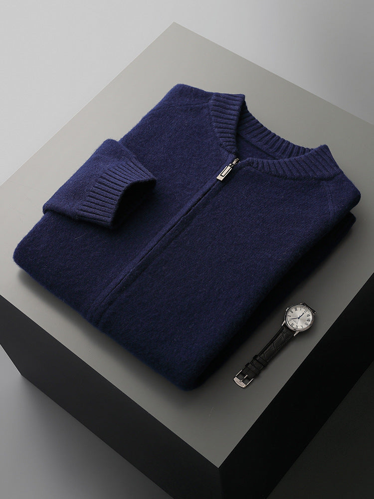 Mens Pure Wool Knitted Cardigan